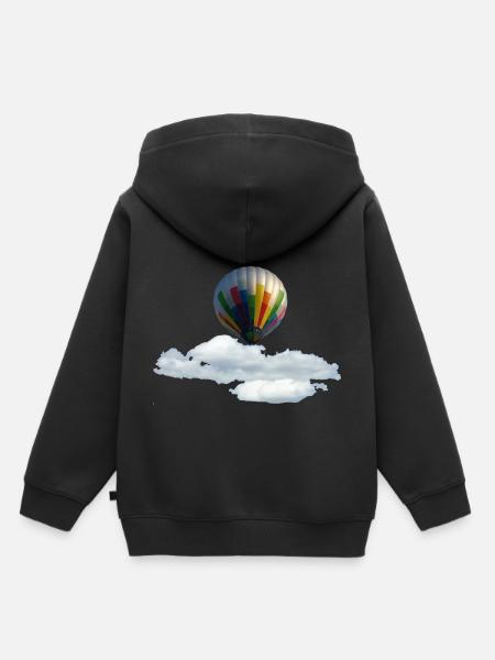 Ballon à air chaud - Sweat Premium à capuche enfant bio - noir
