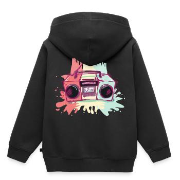 Ghetto Blaster enregistreur de cassettes - Sweat Premium à capuche enfant bio - noir - Dos - AI Model Kid Male (0cm)