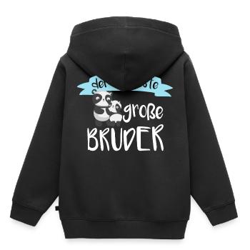 Der weltbeste große Bruder - Kinder Premium Organic Hoodie - Schwarz - Hinten - AI Model Kid Male (0cm)