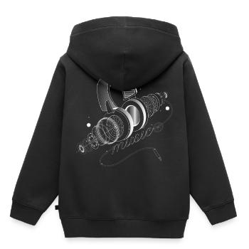 Parties individuelles d'un audio Casque - Sweat Premium à capuche enfant bio - noir - Dos - AI Model Kid Male (0cm)