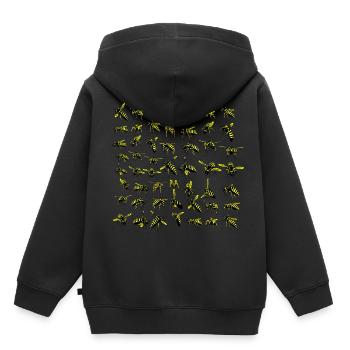 De nombreuses guêpes pullulent de guêpes - Sweat Premium à capuche enfant bio - noir - Dos - AI Model Kid Male (0cm)
