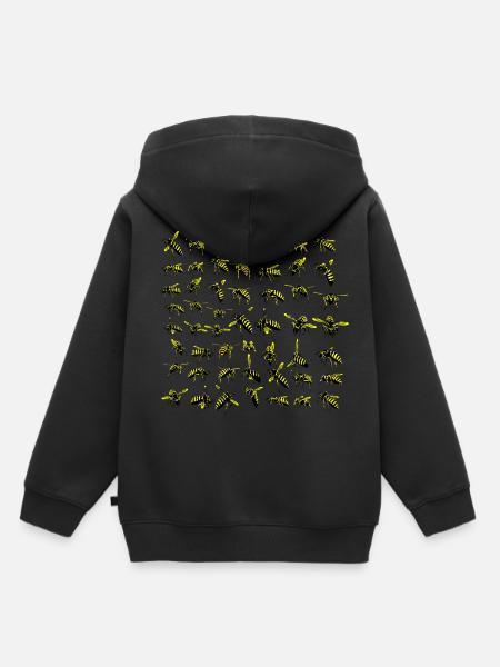 De nombreuses guêpes pullulent de guêpes - Sweat Premium à capuche enfant bio - noir
