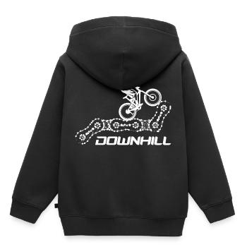 Downhill - Kids Premium Organic Hoodie - black - Back - AI Model Kid Male (0cm)
