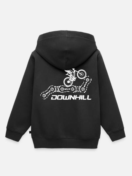 Downhill - Kinder Premium Organic Hoodie - Schwarz