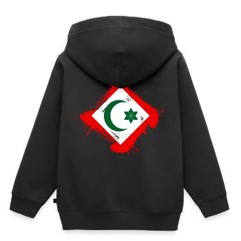 Rif - Kinder Premium Organic Hoodie - Schwarz - Hinten - AI Model Kid Male (0cm)