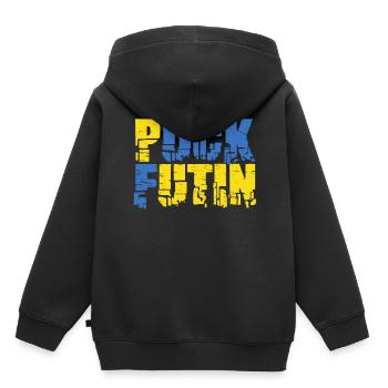 Puck Futin - Kids Premium Organic Hoodie - black - Back - AI Model Kid Male (0cm)