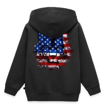 America - Kids Premium Organic Hoodie - black - Back - AI Model Kid Male (0cm)