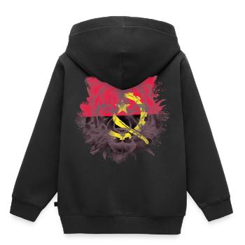 Angola - Sweat Premium à capuche enfant bio - noir - Dos - AI Model Kid Male (0cm)