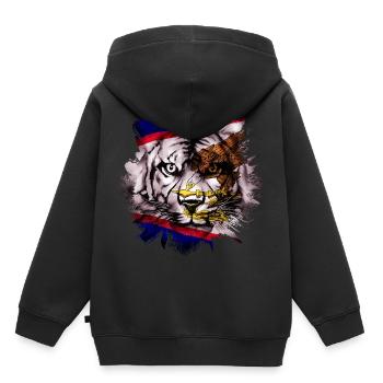 Amerikanisch-Samoa - Kinder Premium Organic Hoodie - Schwarz - Hinten - AI Model Kid Male (0cm)