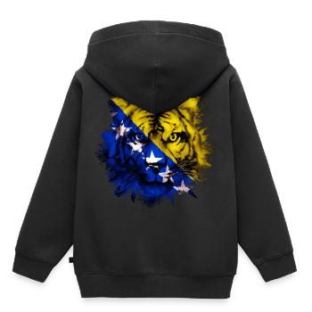 Bosnien und Herzegowina - Kinder Premium Organic Hoodie - Schwarz - Hinten - AI Model Kid Male (0cm)