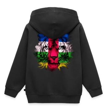République Centrafricaine - Sweat Premium à capuche enfant bio - noir - Dos - AI Model Kid Male (0cm)