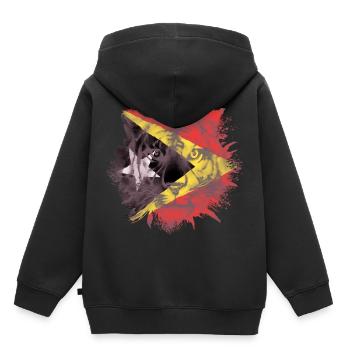 Timor oriental - Sweat Premium à capuche enfant bio - noir - Dos - AI Model Kid Male (0cm)