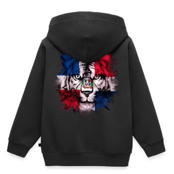 Dominikanische Republik - Kinder Premium Organic Hoodie - Schwarz - Hinten - AI Model Kid Male (0cm)