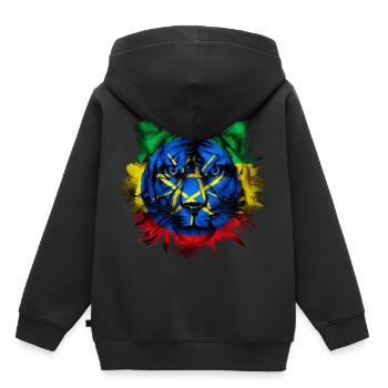 Éthiopie - Sweat Premium à capuche enfant bio - noir - Dos - AI Model Kid Male (0cm)