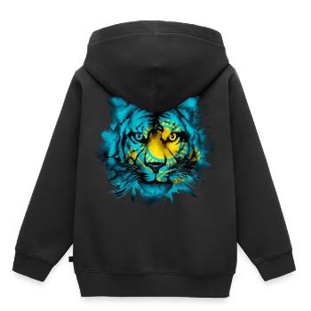 Kazakhstan - Sweat Premium à capuche enfant bio - noir - Dos - AI Model Kid Male (0cm)