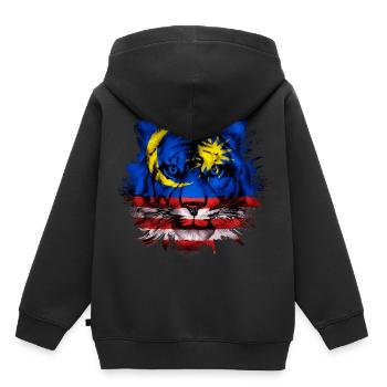 Malaisie - Sweat Premium à capuche enfant bio - noir - Dos - AI Model Kid Male (0cm)