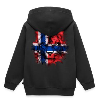 Norwegen - Kinder Premium Organic Hoodie - Schwarz - Hinten - AI Model Kid Male (0cm)