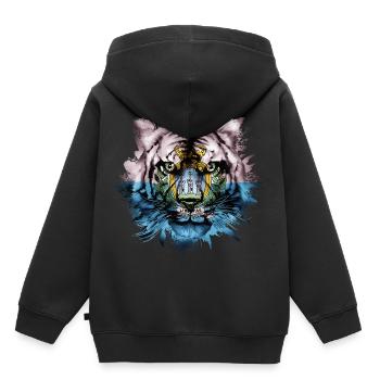 San Marino - Kinder Premium Organic Hoodie - Schwarz - Hinten - AI Model Kid Male (0cm)