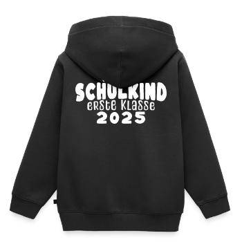 ICH BIN SCHULKIND ERSTE KLASSE 2025 Einschulung - Kinder Premium Organic Hoodie - Schwarz - Hinten - AI Model Kid Male (0cm)