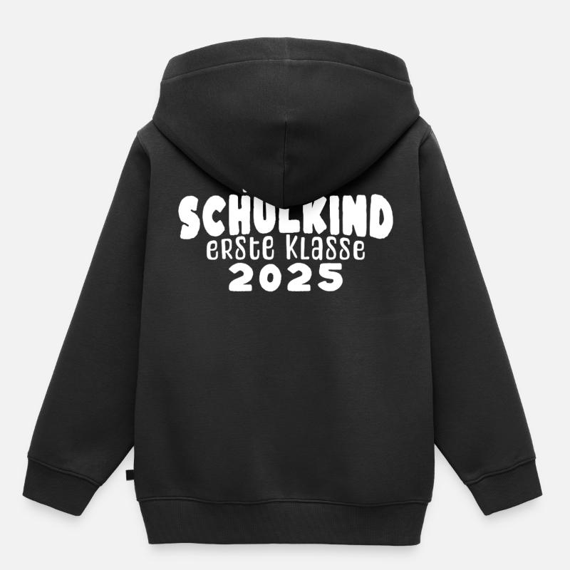 ICH BIN SCHULKIND ERSTE KLASSE 2025 Einschulung - Kinder Premium Organic Hoodie - Schwarz