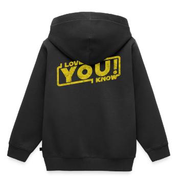 je t'aime que je connais - cadeau citation de film - Sweat Premium à capuche enfant bio - noir - Dos - AI Model Kid Male (0cm)