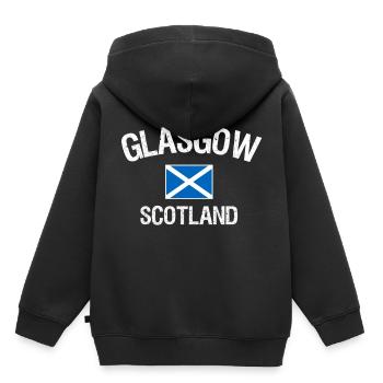 Écosse Glasgow - Sweat Premium à capuche enfant bio - noir - Dos - AI Model Kid Male (0cm)