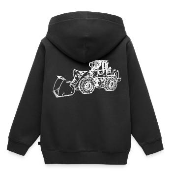 Wheel loader wheel loader white - Kids Premium Organic Hoodie - black - Back - AI Model Kid Male (0cm)