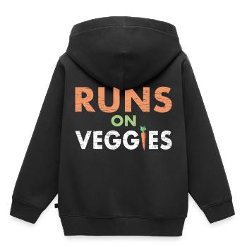 Le carburant végétalien est légume - Sweat Premium à capuche enfant bio - noir - Dos - AI Model Kid Male (0cm)