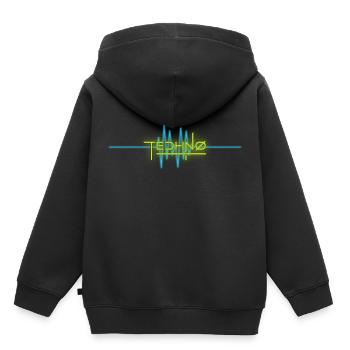 Techno music - Kids Premium Organic Hoodie - black - Back - AI Model Kid Male (0cm)
