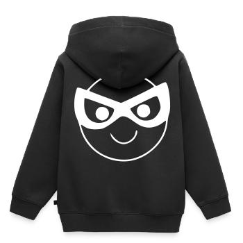 Emoji Skizze Maske weiß - Kinder Premium Organic Hoodie - Schwarz - Hinten - AI Model Kid Male (0cm)