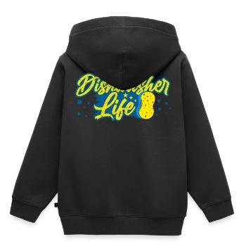 Dishwasher washing up drying household housewife - Kids Premium Organic Hoodie - black - Back - AI Model Kid Male (0cm)