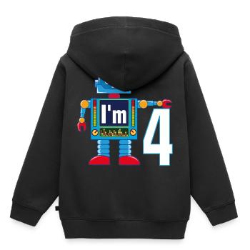 Robot 4 years - Kids Premium Organic Hoodie - black - Back - AI Model Kid Male (0cm)