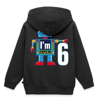 Robot 6 ans - Sweat Premium à capuche enfant bio - noir - Dos - AI Model Kid Male (0cm)