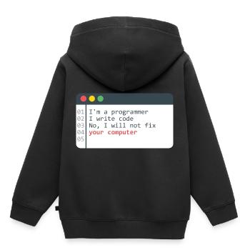 Programmeur HTML Programmation de codage de codeur informatique - Sweat Premium à capuche enfant bio - noir - Dos - AI Model Kid Male (0cm)
