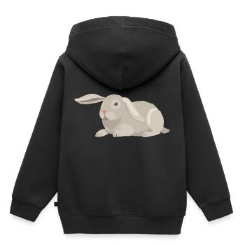 Lapin lapin ferme oreilles de lapin lapins - Sweat Premium à capuche enfant bio - noir - Dos - AI Model Kid Male (0cm)