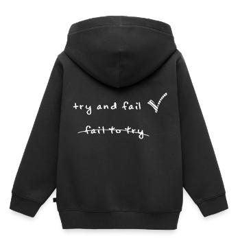 Motivation statement in English - Kids Premium Organic Hoodie - black - Back - AI Model Kid Male (0cm)