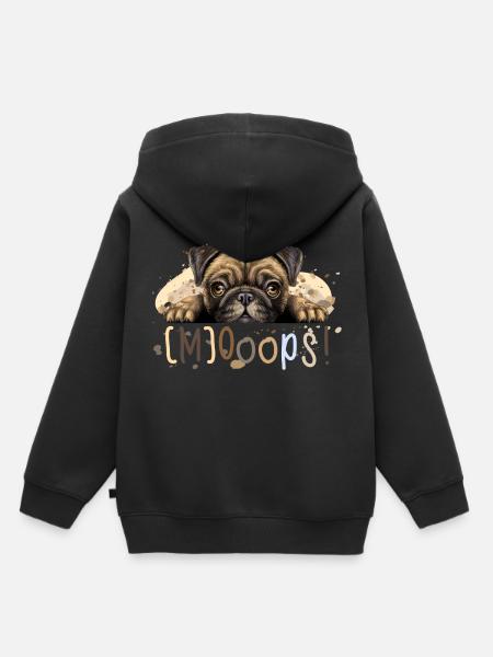 Mops (Ooops!-Edition) - Kinder Premium Organic Hoodie - Schwarz