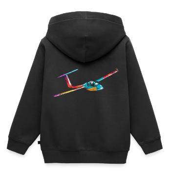 Planeur pilote - Sweat Premium à capuche enfant bio - noir - Dos - AI Model Kid Male (0cm)