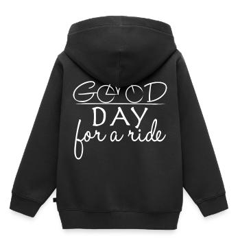 Rennrad - Kinder Premium Organic Hoodie - Schwarz - Hinten - AI Model Kid Male (0cm)