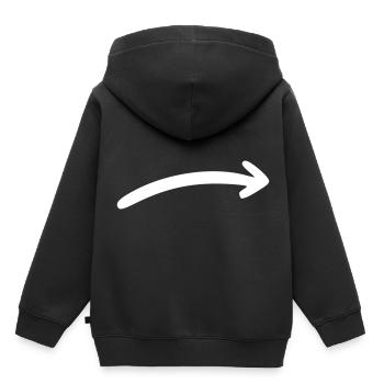 Flèche dessin esquisse blanc - Sweat Premium à capuche enfant bio - noir - Dos - AI Model Kid Male (0cm)