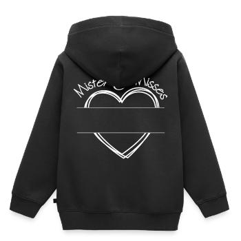 M. et Mme Modèle Mister Misses Mr Mrs Herz - Sweat Premium à capuche enfant bio - noir - Dos - AI Model Kid Male (0cm)