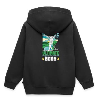 Slacklining in nature the ultimate workout for - Kids Premium Organic Hoodie - black - Back - AI Model Kid Male (0cm)