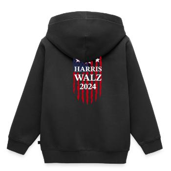 Harris Walz 2024 Election Kamala Harris Tim Walz W - Kinder Premium Organic Hoodie - Schwarz - Hinten - AI Model Kid Male (0cm)