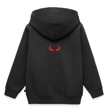 Symbole de cornes de diable - Sweat Premium à capuche enfant bio - noir - Dos - AI Model Kid Male (0cm)