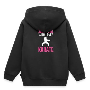 Karate Selbstverteidigung Kampfsport - Kinder Premium Organic Hoodie - Schwarz - Hinten - AI Model Kid Male (0cm)