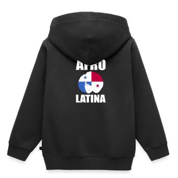 Afro Latina - Sweat Premium à capuche enfant bio - noir - Dos - AI Model Kid Male (0cm)