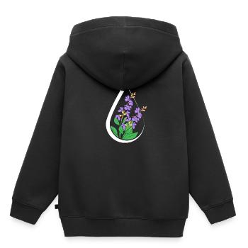 Huile essentielle - Sweat Premium à capuche enfant bio - noir - Dos - AI Model Kid Male (0cm)