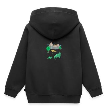Dinosaur Origami prehistoric stone age T-Rex - Kids Premium Organic Hoodie - black - Back - AI Model Kid Male (0cm)