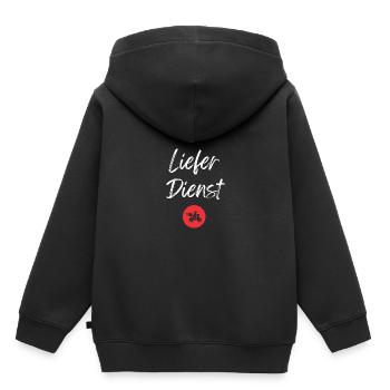 Roller Auslieferungsfahrer Essen Lieferung - Kinder Premium Organic Hoodie - Schwarz - Hinten - AI Model Kid Male (0cm)