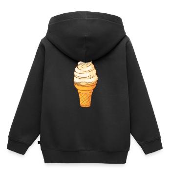 Glace molle Glace Glace Glace Glace de glace - Sweat Premium à capuche enfant bio - noir - Dos - AI Model Kid Male (0cm)